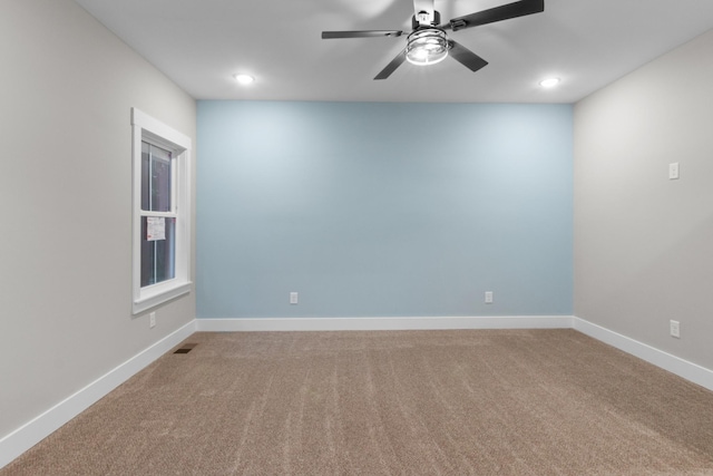4100 Asbury Rd, Manchester, TN 37355 - carpeted spare room with ceiling fan and recessed lighting
