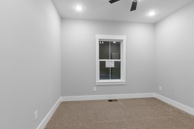 4100 Asbury Rd, Manchester, TN 37355 - carpeted empty room featuring a ceiling fan and recessed lighting
