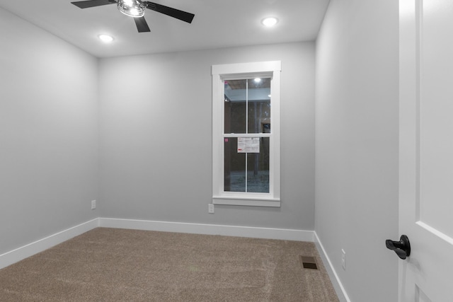 4100 Asbury Rd, Manchester, TN 37355 - carpeted empty room featuring a ceiling fan and recessed lighting