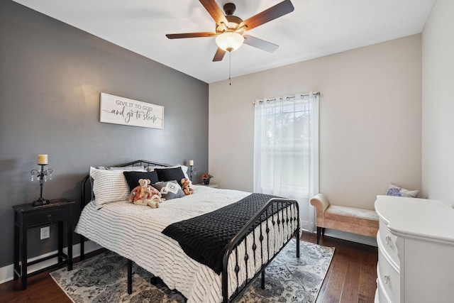 4731 Lunns Store Rd, Chapel Hill, TN 37034 - bedroom featuring dark wood-style flooring and ceiling fan