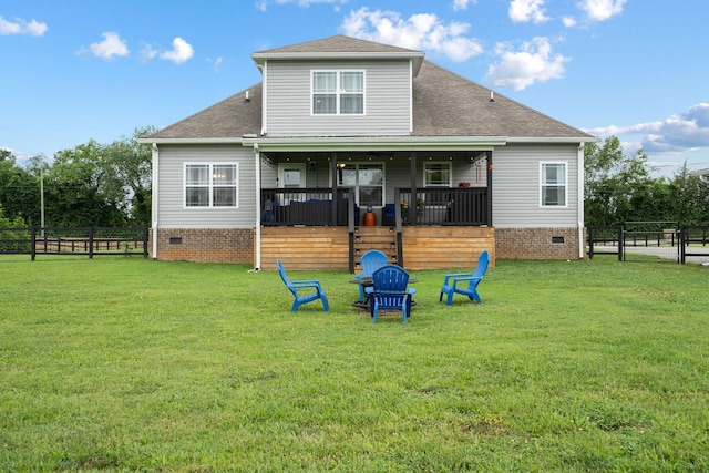 4731 Lunns Store Rd, Chapel Hill, TN 37034 - rear view of house featuring crawl space, a shingled roof, and a fenced backyard