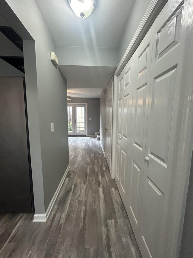 7206 Rosemary Ct, Fairview, TN 37062 - hallway with dark wood finished floors and baseboards