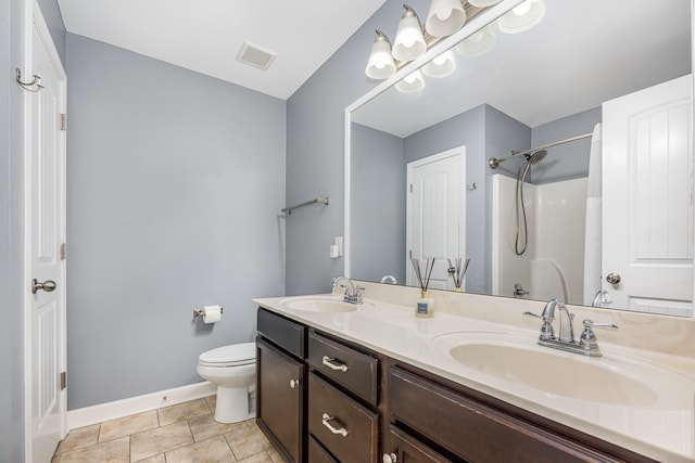 4611 Turquoise Ln, Murfreesboro, TN 37129 - bathroom with double vanity, a shower, and tile patterned floors