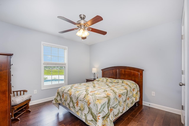 4611 Turquoise Ln, Murfreesboro, TN 37129 - bedroom with dark wood-style floors and ceiling fan