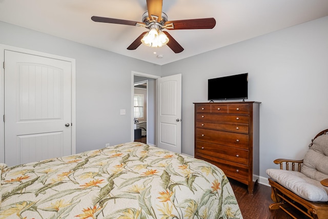4611 Turquoise Ln, Murfreesboro, TN 37129 - bedroom featuring dark wood-style floors and ceiling fan