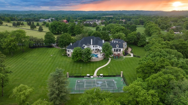 2410 Hidden River Ln, Franklin, TN 37069 - aerial view at dusk