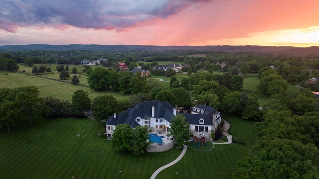 2410 Hidden River Ln, Franklin, TN 37069 - aerial view at dusk