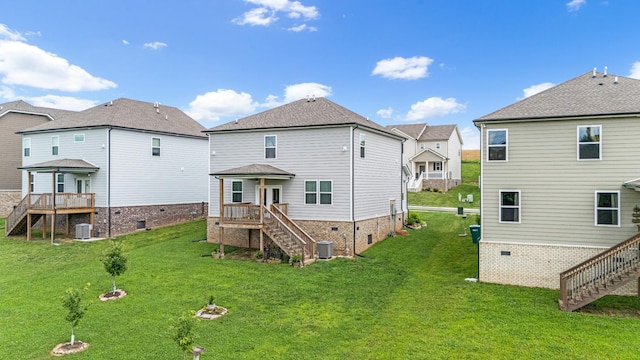 127 Millbrook Dr, Spring Hill, TN 37174 - back of property with stairs, a yard, a gazebo, and a wooden deck