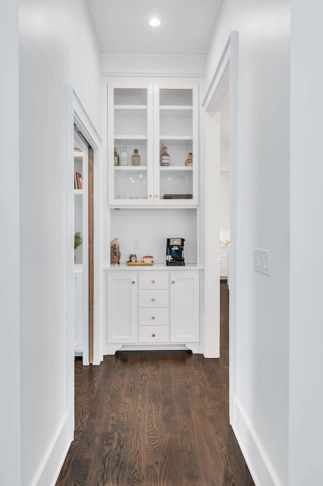 1932 Rosewood Valley Dr, Brentwood, TN 37027 - bar area with dark wood-style flooring and recessed lighting