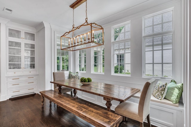 1932 Rosewood Valley Dr, Brentwood, TN 37027 - dining space featuring breakfast area, a chandelier, and dark wood-style floors