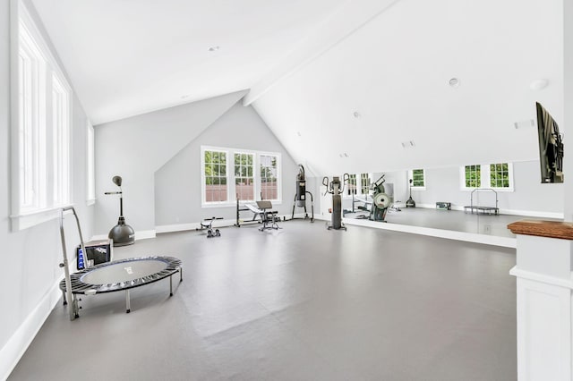 1932 Rosewood Valley Dr, Brentwood, TN 37027 - exercise room featuring plenty of natural light and vaulted ceiling
