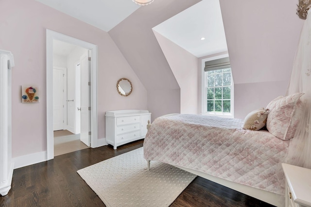 1932 Rosewood Valley Dr, Brentwood, TN 37027 - bedroom featuring vaulted ceiling and dark wood-type flooring