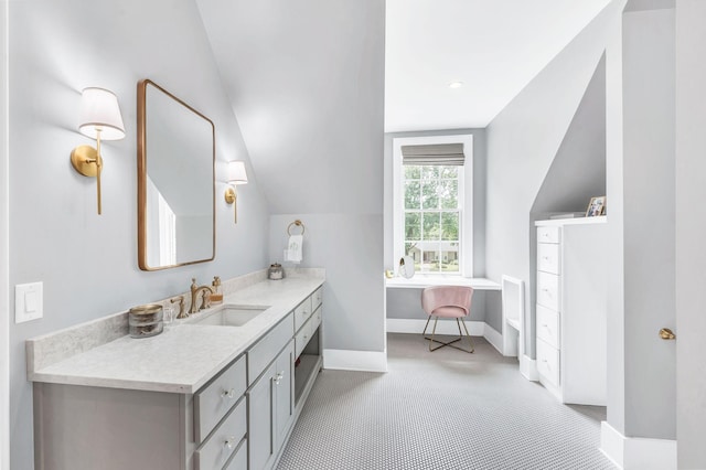 1932 Rosewood Valley Dr, Brentwood, TN 37027 - bathroom featuring vanity and vaulted ceiling