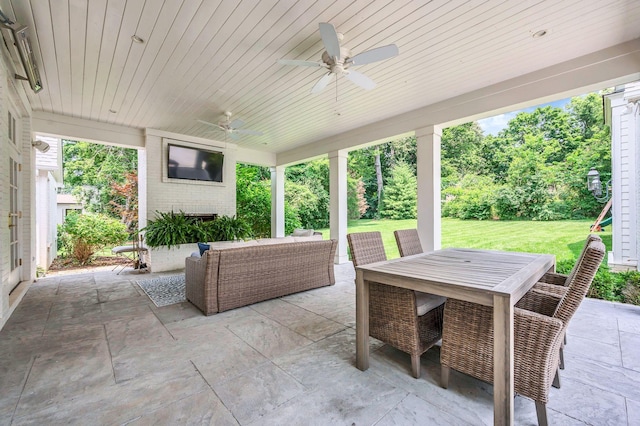 1932 Rosewood Valley Dr, Brentwood, TN 37027 - view of patio with outdoor dining space, ceiling fan, and outdoor lounge area