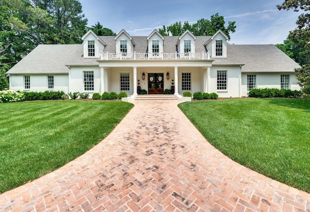 1932 Rosewood Valley Dr, Brentwood, TN 37027 - cape cod house with french doors, roof with shingles, a front yard, and a balcony