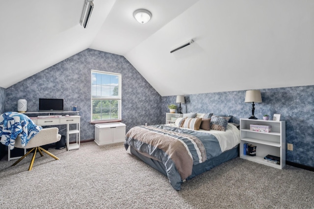 113 Beck Ct, Murfreesboro, TN 37128 - carpeted bedroom featuring vaulted ceiling and a desk