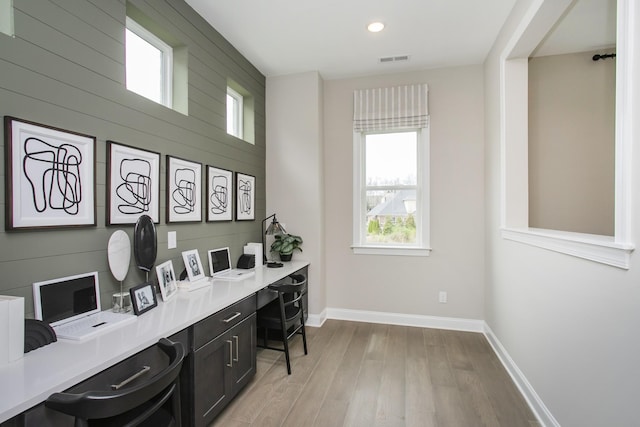 5969 Hunt Valley Dr, Spring Hill, TN 37174 - home office with light wood-style flooring and recessed lighting
