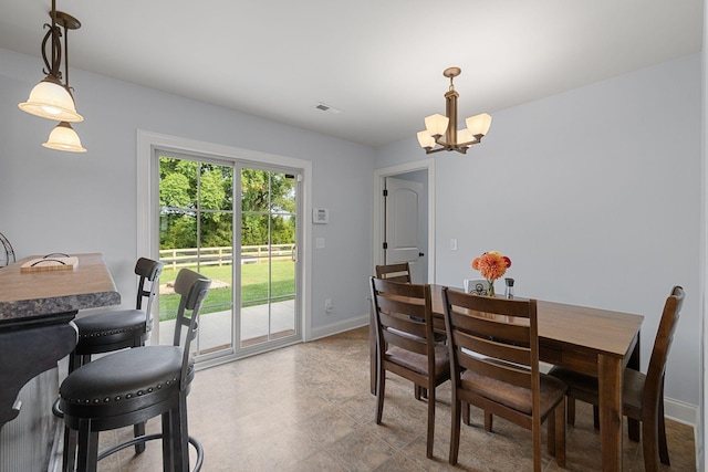 3228 Marion Davis Dr, Murfreesboro, TN 37129 - dining room featuring a chandelier and baseboards