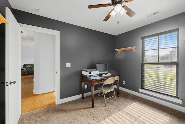 3228 Marion Davis Dr, Murfreesboro, TN 37129 - carpeted office with ceiling fan and baseboards