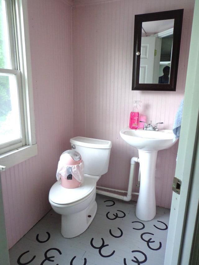 1342 Russell Creek Rd, Lobelville, TN 37097 - half bathroom featuring wooden walls