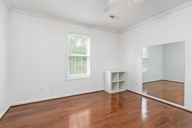 237 Windsor Dr, Cookeville, TN 38506 - unfurnished room featuring crown molding, wood finished floors, and ceiling fan