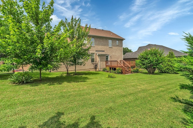 147 N Shadowhaven Way, Hendersonville, TN 37075 - view of yard with stairs and a wooden deck