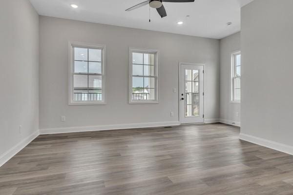 179 Charleston Ave, Pleasant View, TN 37146 - spare room with a ceiling fan, wood finished floors, and recessed lighting