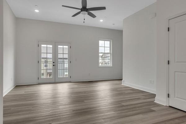 183 Charleston Ave, Pleasant View, TN 37146 - spare room featuring ceiling fan, plenty of natural light, wood finished floors, and recessed lighting