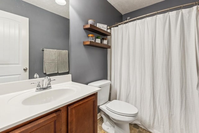 2058 Caladonia Way, Smyrna, TN 37167 - bathroom with vanity, a textured ceiling, and a shower with shower curtain