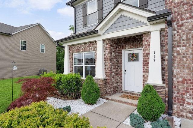 717 Monarchos Bnd, Burns, TN 37029 - doorway to property featuring brick siding