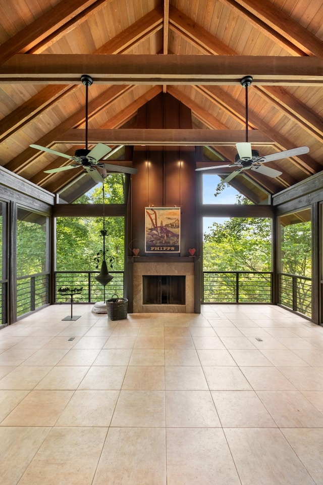 7909 Shoals Branch Rd, Primm Springs, TN 38476 - unfurnished sunroom featuring lofted ceiling