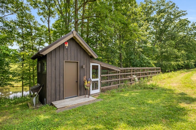 7909 Shoals Branch Rd, Primm Springs, TN 38476 - view of outbuilding with a water view