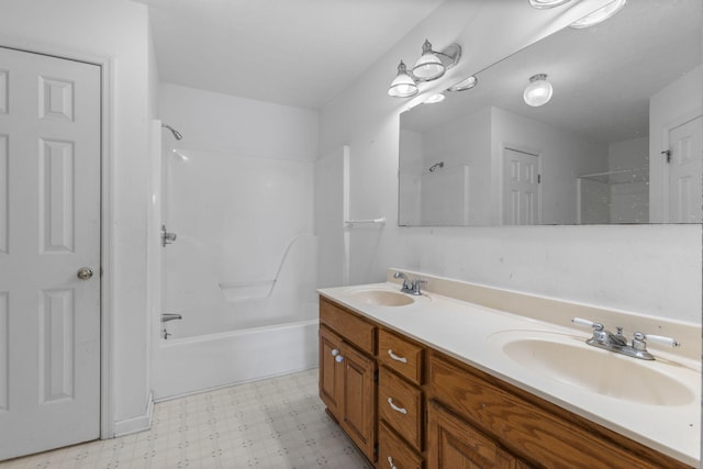 772 Blakemore Rd, Dickson, TN 37055 - full bathroom featuring double vanity, shower / washtub combination, and tile patterned floors
