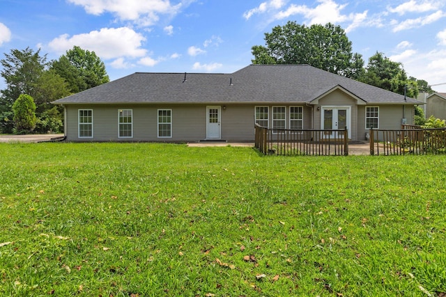 772 Blakemore Rd, Dickson, TN 37055 - rear view of house featuring french doors, a lawn, and a patio area