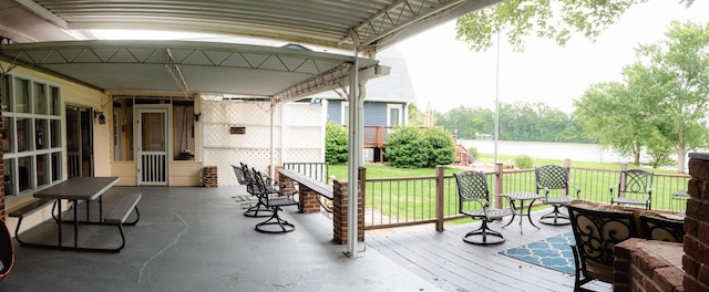 4295 Cairo Bend Rd, Lebanon, TN 37087 - wooden deck featuring a yard and a water view
