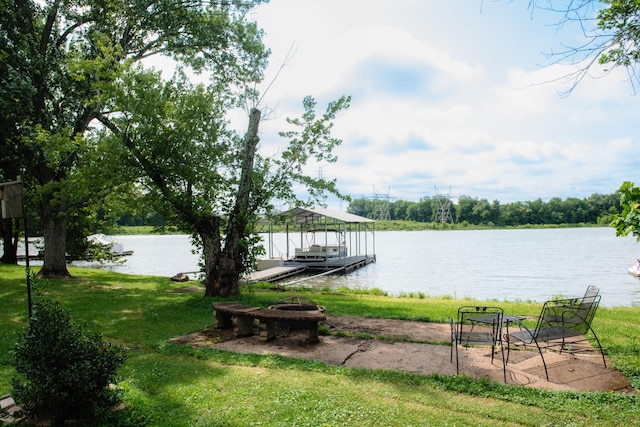 4295 Cairo Bend Rd, Lebanon, TN 37087 - dock with a water view and a lawn
