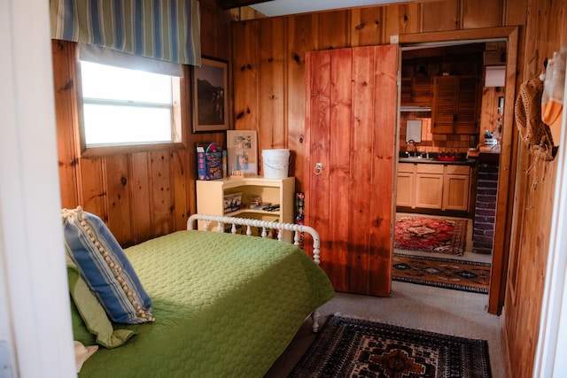 4295 Cairo Bend Rd, Lebanon, TN 37087 - bedroom featuring carpet and wood walls