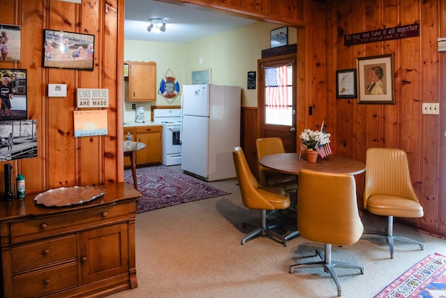 4295 Cairo Bend Rd, Lebanon, TN 37087 - dining area with light carpet and wooden walls