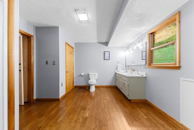 5719 Minor Hill Hwy, Goodspring, TN 38460 - bathroom featuring vanity, a textured ceiling, and hardwood / wood-style flooring