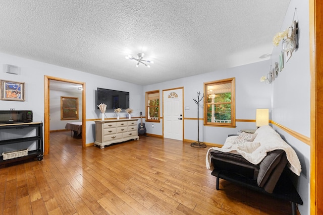 5719 Minor Hill Hwy, Goodspring, TN 38460 - living area with a textured ceiling, wood-type flooring, and plenty of natural light