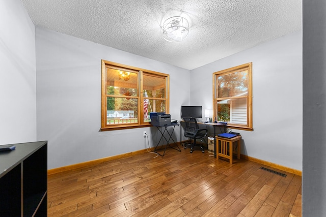 5719 Minor Hill Hwy, Goodspring, TN 38460 - office with hardwood / wood-style floors and a textured ceiling