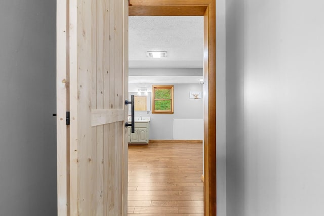 5719 Minor Hill Hwy, Goodspring, TN 38460 - hallway featuring light wood finished floors and a textured ceiling