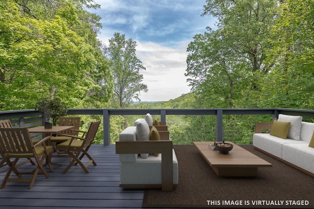 888 High Point Ridge Rd, Franklin, TN 37069 - deck with outdoor dining area and an outdoor living space