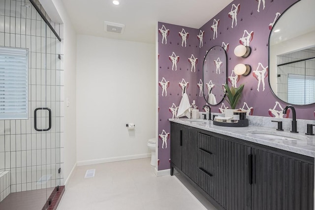 888 High Point Ridge Rd, Franklin, TN 37069 - bathroom featuring double vanity and a stall shower