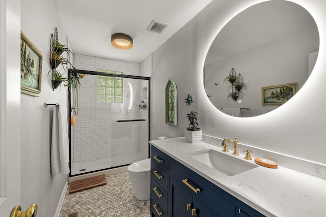1409 E Northfield Blvd, Murfreesboro, TN 37130 - bathroom with vanity, a stall shower, and tile patterned flooring
