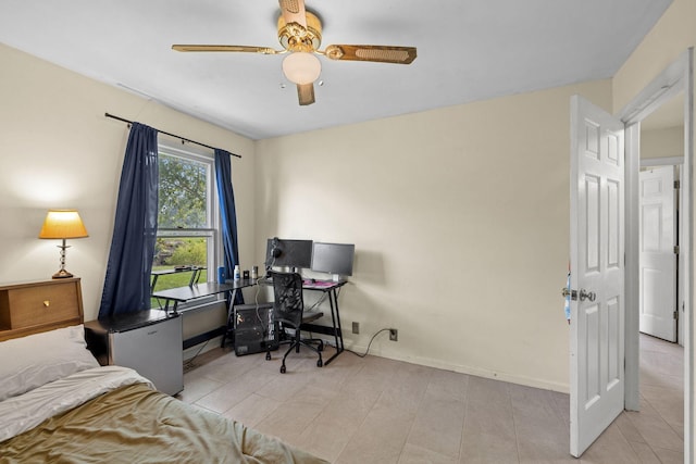 1409 E Northfield Blvd, Murfreesboro, TN 37130 - bedroom with a desk, light tile patterned flooring, and a ceiling fan