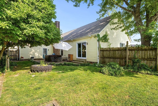 1409 E Northfield Blvd, Murfreesboro, TN 37130 - rear view of house featuring entry steps, a shingled roof, and a chimney