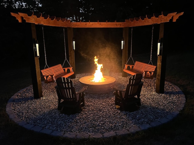 10005 Wendy Way, Lyles, TN 37098 - patio at night with a fire pit