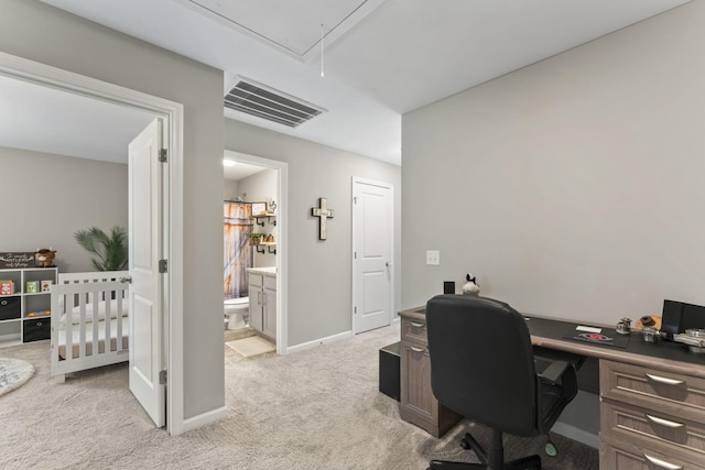 10005 Wendy Way, Lyles, TN 37098 - home office featuring attic access and light colored carpet