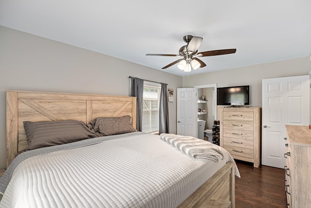 418 Winfrey Dr, Murfreesboro, TN 37130 - bedroom with dark wood-style flooring and ceiling fan